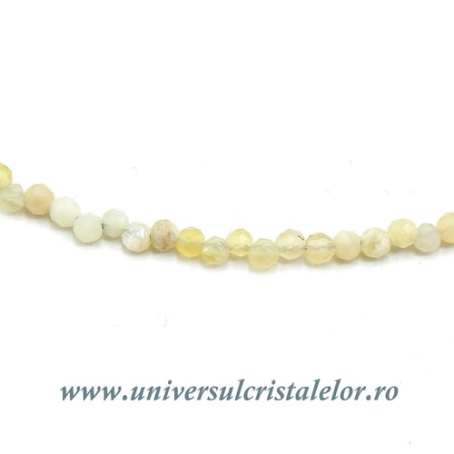 Colier opal galben rotund fatetat - 2,3mm