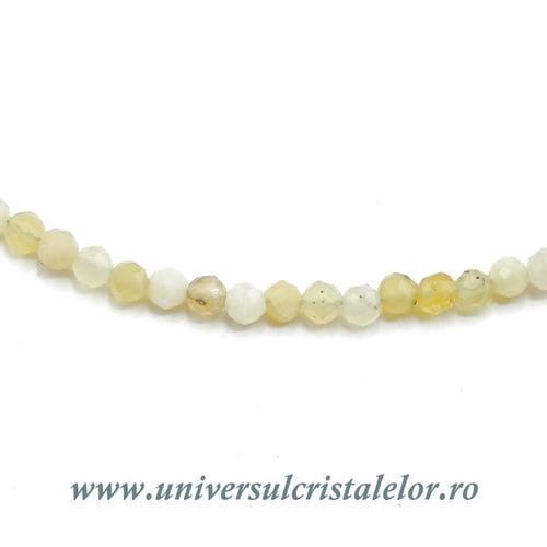 Colier opal galben rotund fatetat - 3,2 mm