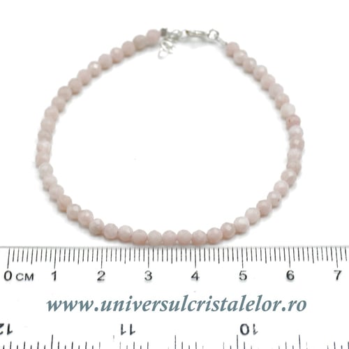 Bratara opal roz rotund fatetat - 3.5mm