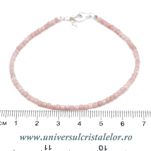 Bratara opal roz cub fatetat - 2,5mm