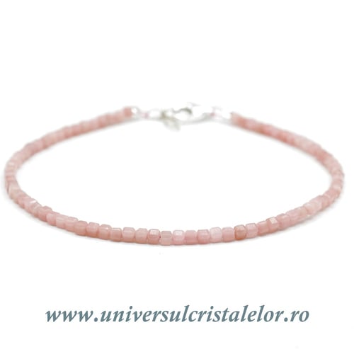 Bratara opal roz cub fatetat - 2,5mm