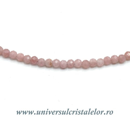Colier opal roz rotund fatetat - 2 mm