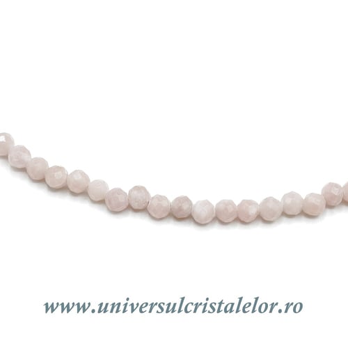 Colier opal roz rotund fatetat - 3,4 mm