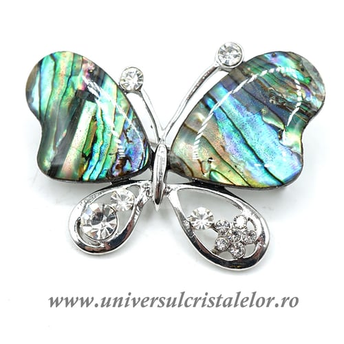 Brosa pandantiv abalone - fluture