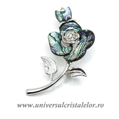 Brosa pandantiv abalone - floare 02