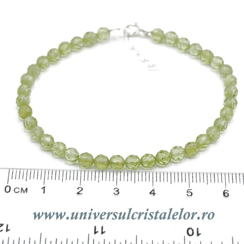 Bratara peridot rotund fatetat - 4,4mm
