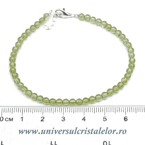 Bratara peridot rotund slefuit - 3,5mm