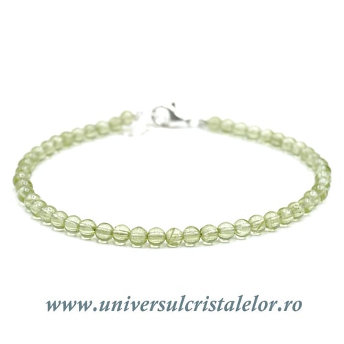 Bratara peridot rotund slefuit - 3,5mm