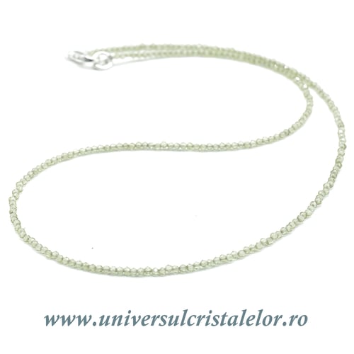 Colier peridot rotund fatetat - 2 mm
