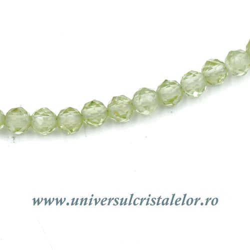 Colier peridot rotund fatetat - 3 mm