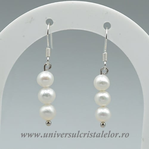 Cercei perle albe argint m1