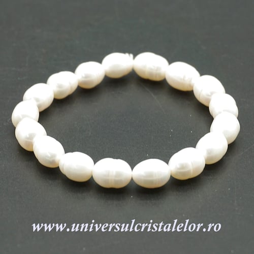 Bratara perle alba m2
