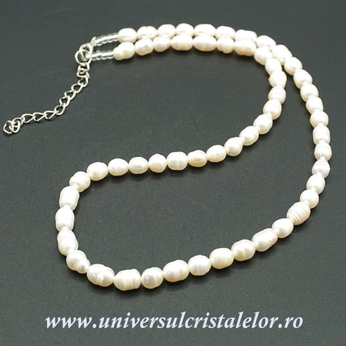 Colier perle alb