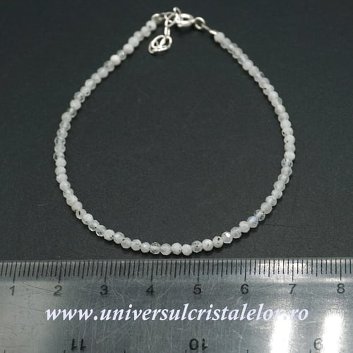 Bratara piatra lunii alba rotund fatetat - 2,4mm