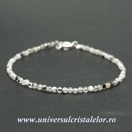 Bratara piatra lunii cu turmalina neagra