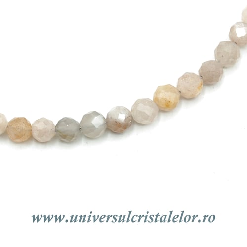 Bratara piatra lunii rotund fatetat - 3 mm