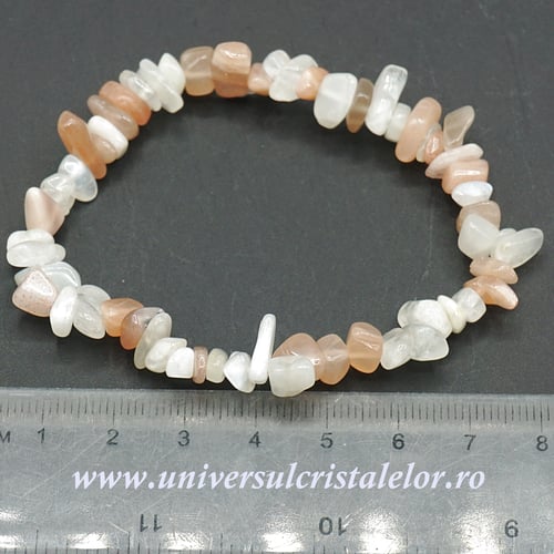 Bratara piatra lunii multicolora chips-uri