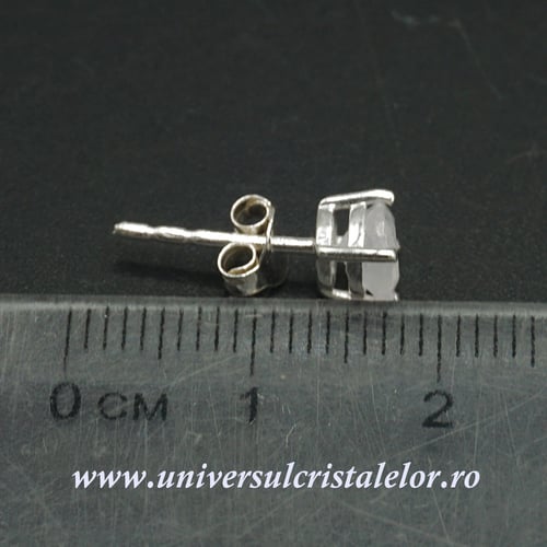 Cercei piatra lunii rotund fatetat tip surub (studs) m1