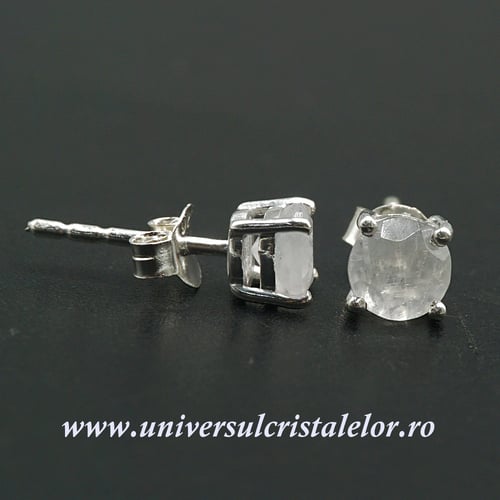 Cercei piatra lunii rotund fatetat tip surub (studs) m1