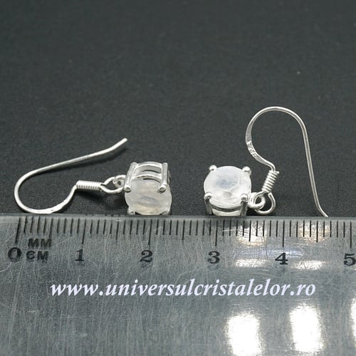 Cercei piatra lunii fatetat rotund