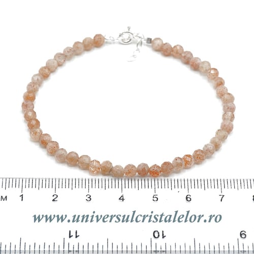 Bratara piatra soarelui rotund fatetat - 4,2 mm