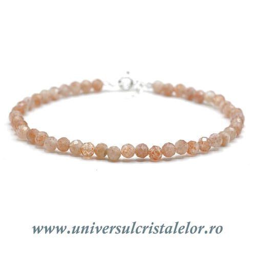 Bratara piatra soarelui rotund fatetat - 4,2 mm