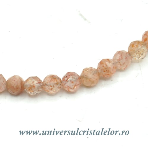 Bratara piatra soarelui rotund fatetat - 3 mm