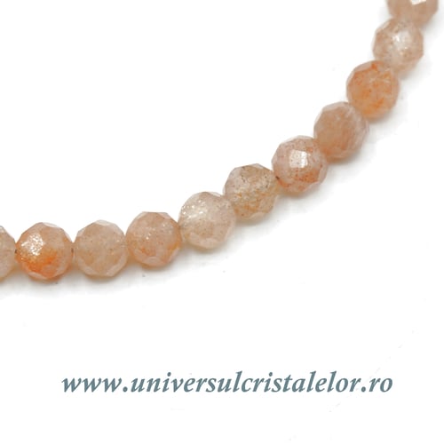 Bratara piatra soarelui rotund fatetat - 4 mm