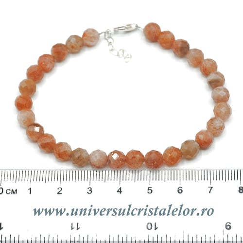 Bratara piatra soarelui rotund fatetat - 6 mm