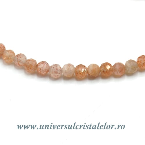 Colier piatra soarelui rotund fatetat - 4,2mm