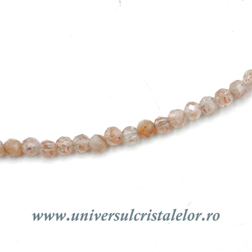 Colier piatra soarelui rotund fatetat - 2 mm