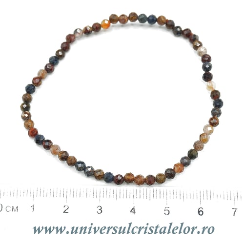 Bratara pietersit rotund fatetat pe elastic - 3 mm