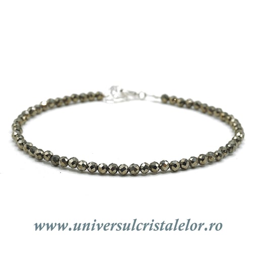 Bratara pirita rotund fatetat - 3,2 mm