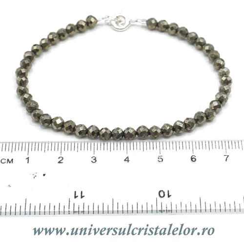 Bratara pirita rotund fatetat - 4,2 mm
