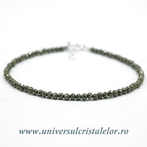 Bratara pirita rotund fatetat - 2.5 mm