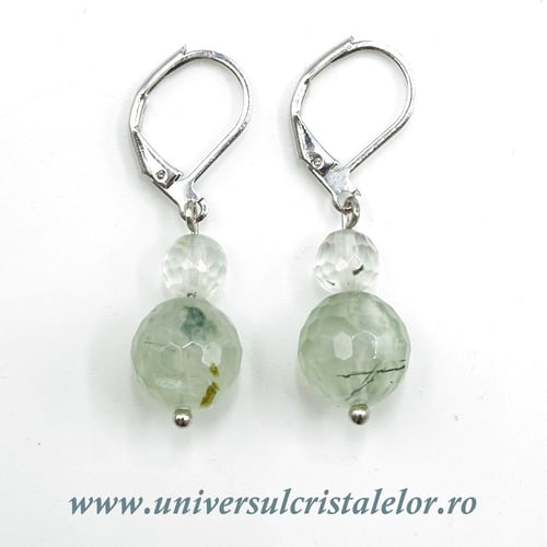 Cercei prehnit rotund fatetat-10mm m03