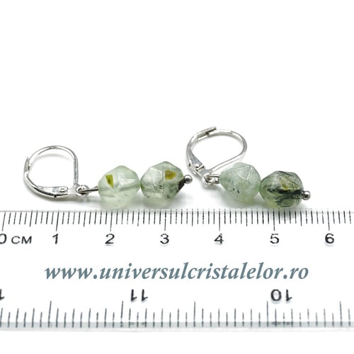 Cercei prehnit fatetat -7mm