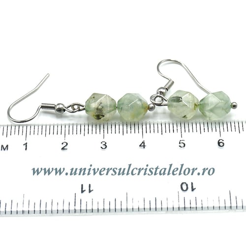 Cercei prehnit fatetat -7mm