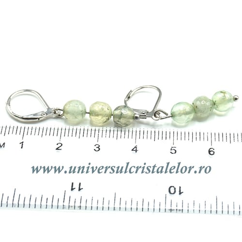 Cercei prehnit rotund fatetat- 6 mm