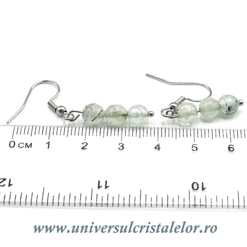 Cercei prehnit rotund fatetat- 6 mm