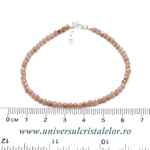 Bratara rodocrozit rotund fatetat - 2,9 mm
