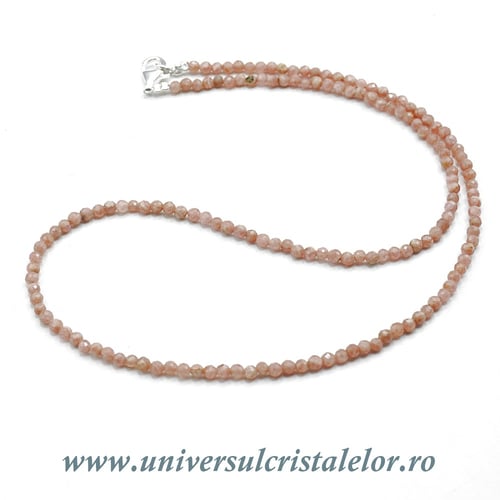 Colier rodocrozit rotund fatetat - 2,9 mm
