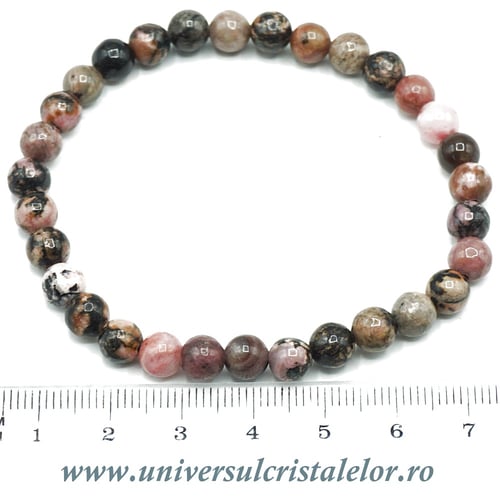 Bratara rodonit rotund - 6 mm