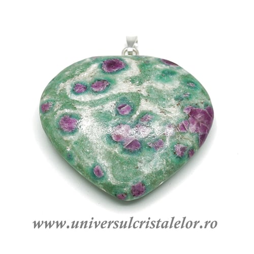 Pandantiv rubin in fucsit inima