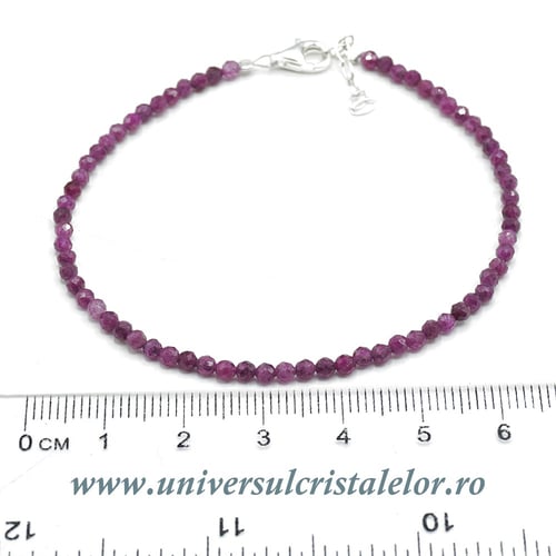 Bratara rubin rotund fatetat - 3mm