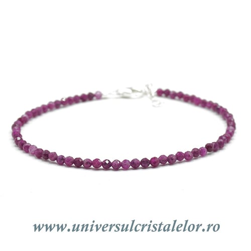 Bratara rubin rotund fatetat - 3mm