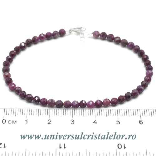 Bratara rubin rotund fatetat - 3,8mm