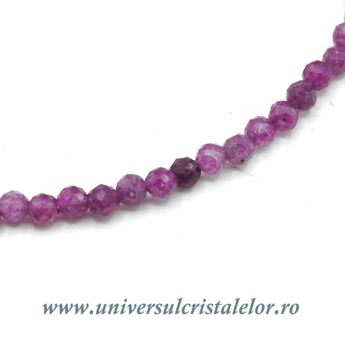 Bratara rubin rotund fatetat - 2 mm