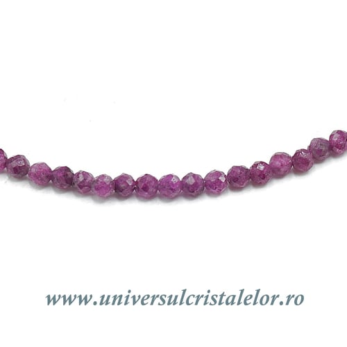 Colier rubin rotund fatetat - 2,7mm