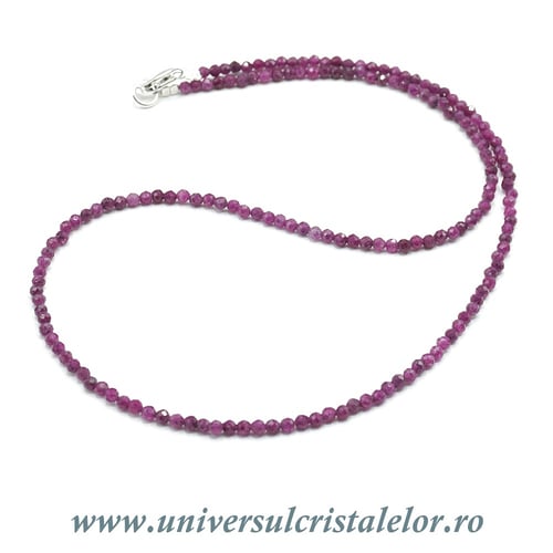 Colier rubin rotund fatetat - 2,7mm